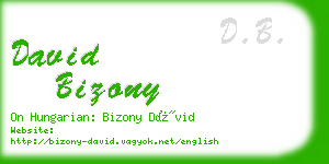 david bizony business card